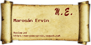 Marosán Ervin névjegykártya