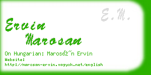 ervin marosan business card
